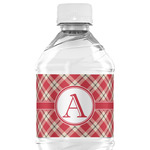 Red & Tan Plaid Water Bottle Labels - Custom Sized (Personalized)