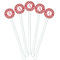 Red & Tan Plaid White Plastic 5.5" Stir Stick - Fan View