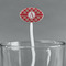 Red & Tan Plaid White Plastic 7" Stir Stick - Oval - Main