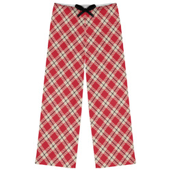 Red & Tan Plaid Womens Pajama Pants - XS