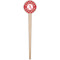 Red & Tan Plaid Wooden 4" Food Pick - Round - Single Pick