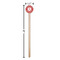 Red & Tan Plaid Wooden 6" Stir Stick - Round - Dimensions