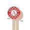 Red & Tan Plaid Wooden 6" Stir Stick - Round - Single Sided - Front & Back