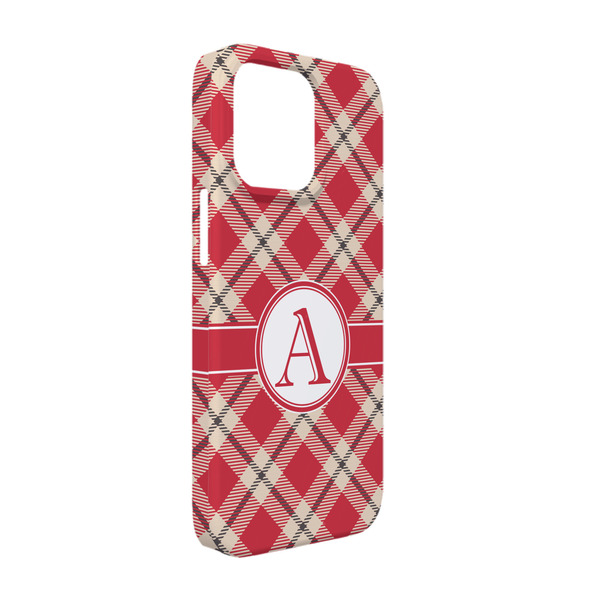 Custom Red & Tan Plaid iPhone Case - Plastic - iPhone 13 (Personalized)