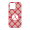 Red & Tan Plaid iPhone 13 Case - Back