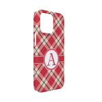 Red & Tan Plaid iPhone Case - Plastic - iPhone 13 Mini (Personalized)