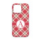 Red & Tan Plaid iPhone 13 Mini Case - Back