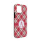 Red & Tan Plaid iPhone 13 Mini Tough Case - Angle