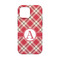 Red & Tan Plaid iPhone 13 Mini Tough Case - Back