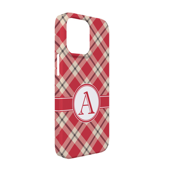 Custom Red & Tan Plaid iPhone Case - Plastic - iPhone 13 Pro (Personalized)