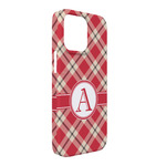 Red & Tan Plaid iPhone Case - Plastic - iPhone 13 Pro Max (Personalized)