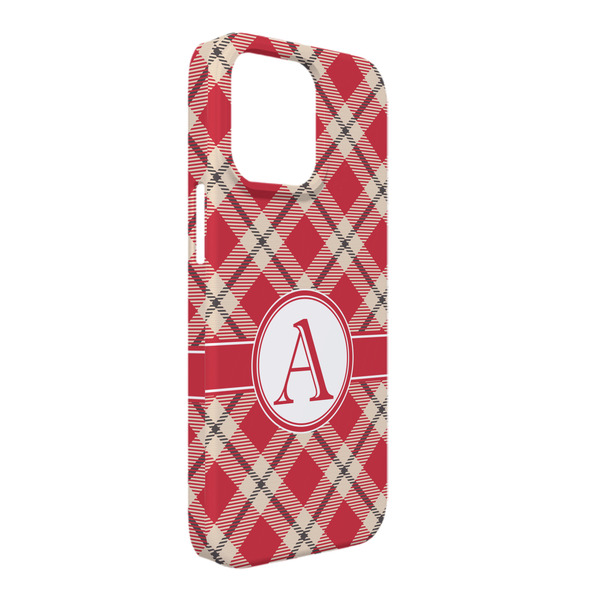 Custom Red & Tan Plaid iPhone Case - Plastic - iPhone 13 Pro Max (Personalized)