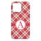 Red & Tan Plaid iPhone 13 Pro Max Case - Back