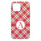 Red & Tan Plaid iPhone 13 Pro Max Tough Case - Back