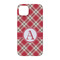 Red & Tan Plaid iPhone 14 Case - Back