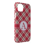 Red & Tan Plaid iPhone Case - Plastic - iPhone 14 Plus (Personalized)