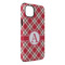 Red & Tan Plaid iPhone 14 Plus Tough Case - Angle