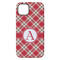 Red & Tan Plaid iPhone 14 Plus Tough Case - Back