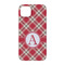 Red & Tan Plaid iPhone 14 Pro Case - Back