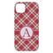 Red & Tan Plaid iPhone 14 Pro Max Case - Back