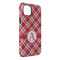 Red & Tan Plaid iPhone 14 Pro Max Tough Case - Angle