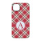 Red & Tan Plaid iPhone 14 Pro Tough Case - Back