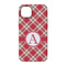 Red & Tan Plaid iPhone 14 Tough Case - Back