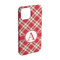 Red & Tan Plaid iPhone 15 Case - Angle