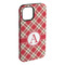 Red & Tan Plaid iPhone 15 Plus Tough Case - Angle