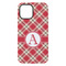 Red & Tan Plaid iPhone 15 Plus Tough Case - Back