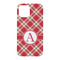 Red & Tan Plaid iPhone 15 Pro Case - Back