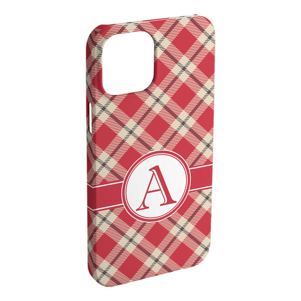 Custom Red & Tan Plaid iPhone Case - Plastic (Personalized)