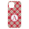 Red & Tan Plaid iPhone 15 Pro Max Case - Back