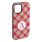 Red & Tan Plaid iPhone Case - Rubber Lined (Personalized)