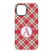 Red & Tan Plaid iPhone 15 Tough Case - Back