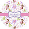 Princess Print 1" Multipurpose Round Labels - Single Sticker