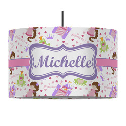 Princess Print 12" Drum Pendant Lamp - Fabric (Personalized)