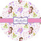 Princess Print 5" Multipurpose Round Label - Single Sticker