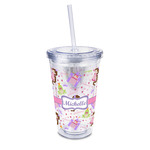 Princess Print 16oz Double Wall Acrylic Tumbler with Lid & Straw - Full Print (Personalized)