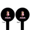 Princess Print Black Plastic 6" Food Pick - Round - Double Sided - Front & Back