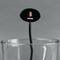 Princess Print Black Plastic 7" Stir Stick - Oval - Main