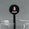 Princess Print Black Plastic 7" Stir Stick - Round - Main