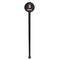 Princess Print Black Plastic 7" Stir Stick - Round - Single Stick