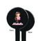 Princess Print Black Plastic 7" Stir Stick - Single Sided - Round - Front & Back