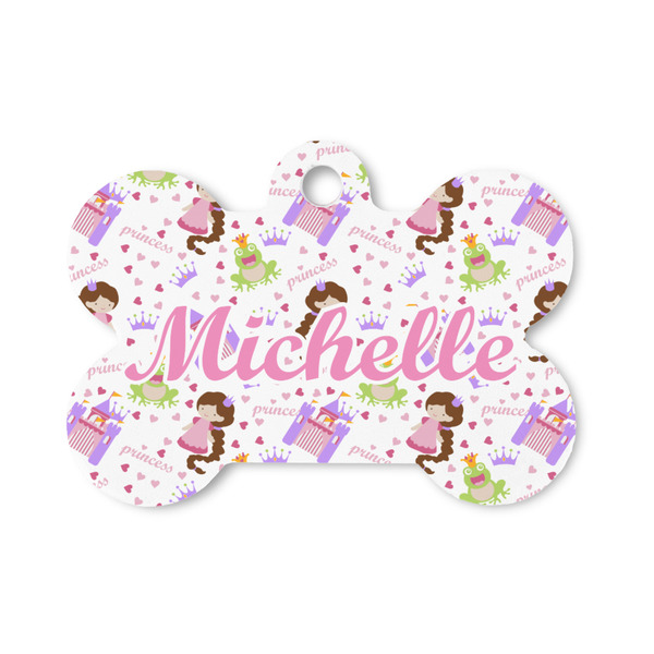 Custom Princess Print Bone Shaped Dog ID Tag - Small (Personalized)