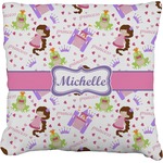 Princess Print Faux-Linen Throw Pillow 20" (Personalized)