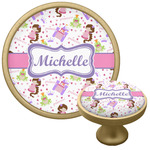 Princess Print Cabinet Knob - Gold (Personalized)