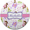 Princess Print Ceramic Flat Ornament - Circle (Front)