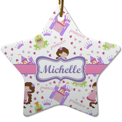 Princess Print Star Ceramic Ornament w/ Name or Text