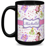 Princess Print 15 Oz Coffee Mug - Black (Personalized)